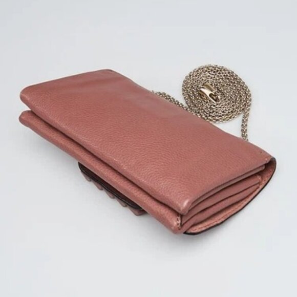 Valentino Brownish Leather Rockstud Va Va Voom Clutch Bag - Picture 3 of 11